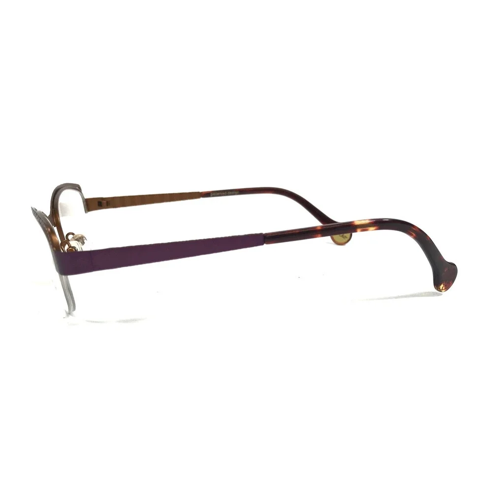 BOZ Eyeglasses Frames WELL 7092 Purple Brown Cat Eye Half Rim 52.5-18-140